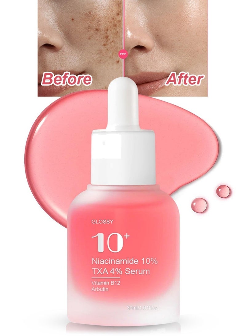 Glossy TXA 4% + Niacinamide 10% Face Serum | Anti-Wrinkle & Dark Spot Corrector | For Sensitive Skin | Hydrating Glow Facial Serum with Tranexamic Acid | Korean Skincare | 30mL - Image 1